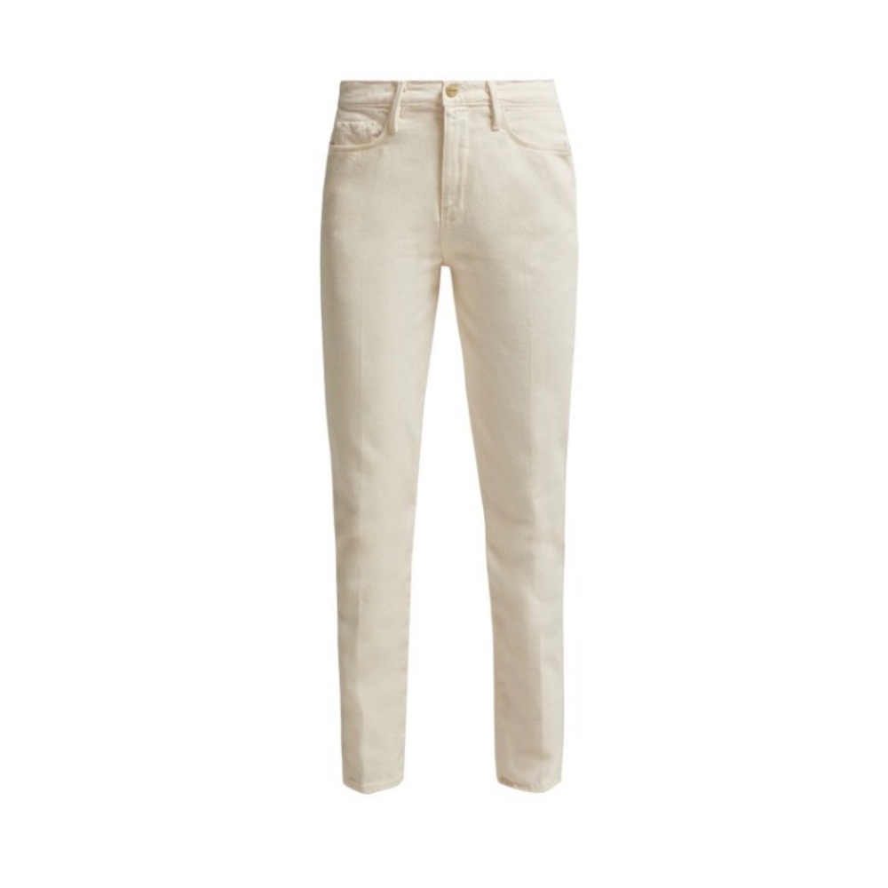 Frame le high straight jeans in Cream